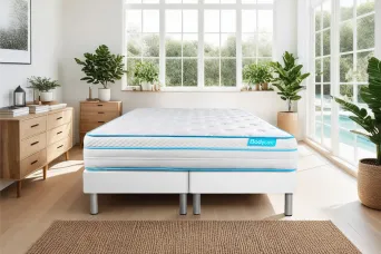 Ensemble Matelas Sommier 180x200 cm - 2 Sommiers Blanc - Bodyzone+