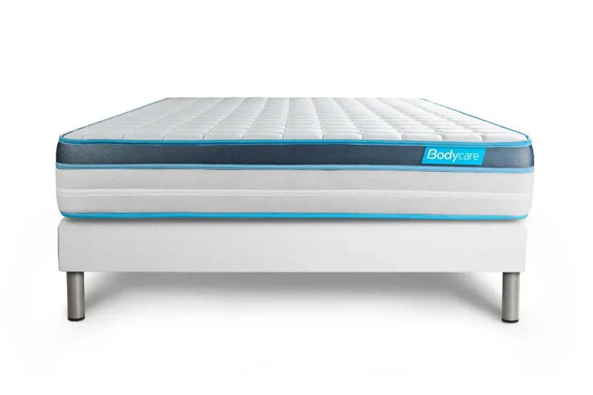 Ensemble Matelas Sommier 140x190 cm - Sommier Blanc (déjà monté) - Perform