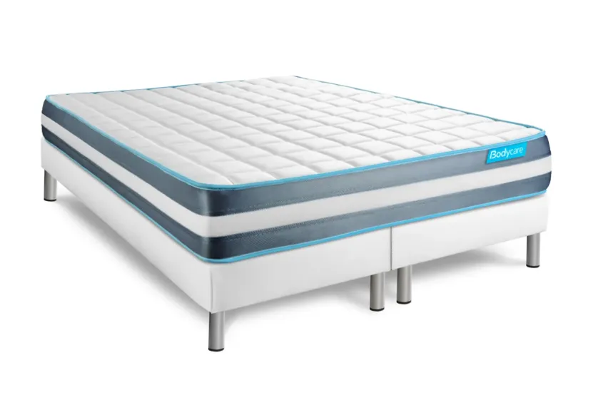 Ensemble Matelas Sommier 200x200 cm - 2 Sommiers Blanc - Bodyform