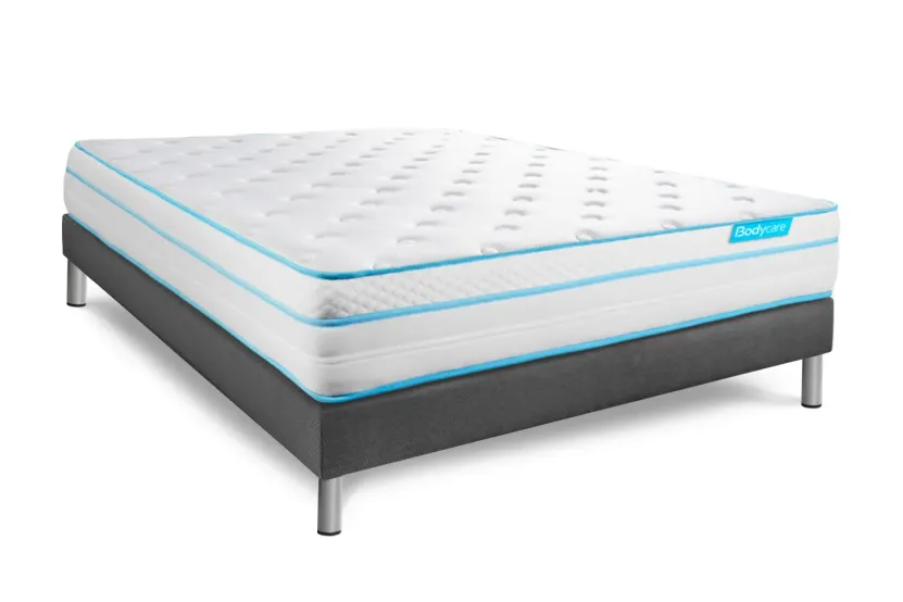 Ensemble Matelas Sommier 180x200 cm - Sommier Gris (en kit) - BodyMax