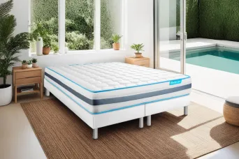 Ensemble Matelas Sommier 180x200 cm - 2 Sommiers Blanc - Bodyzone