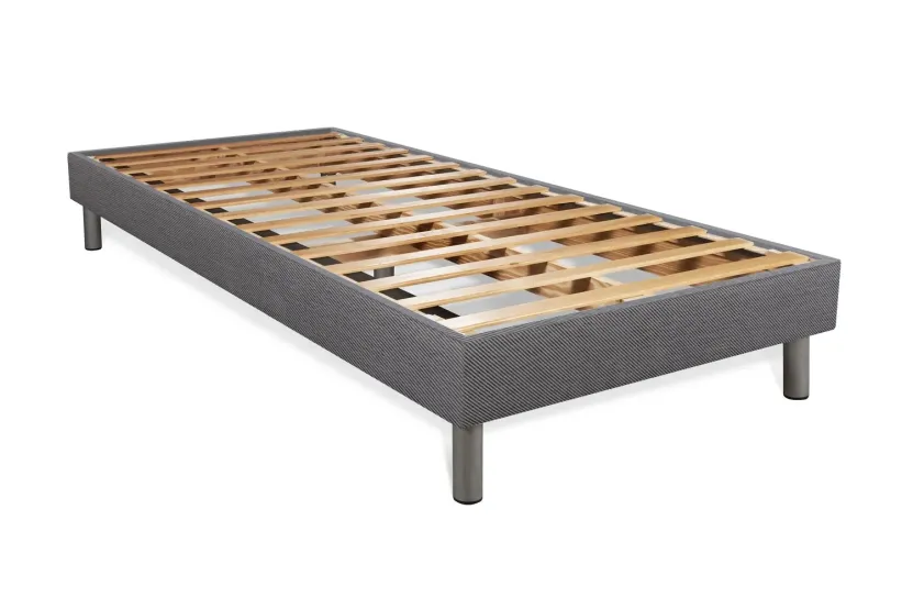 Ensemble Matelas Sommier 90x190 cm - Sommier Gris (en kit) - BodyMax