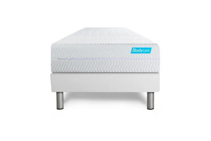 Ensemble Matelas Sommier 90x190 cm - Sommier Blanc (en kit) - Biocare