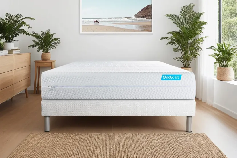 Ensemble Matelas Sommier 200x200 cm - Sommier Blanc (en kit) - Biocare