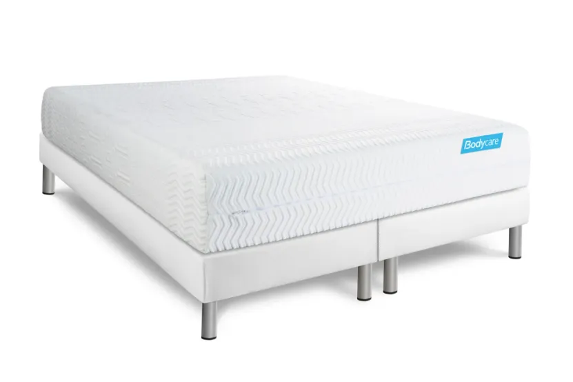 Pack lit complet 160x200 cm - Matelas + 2 Sommiers Blancs + 2 oreillers + Couette - Biocare