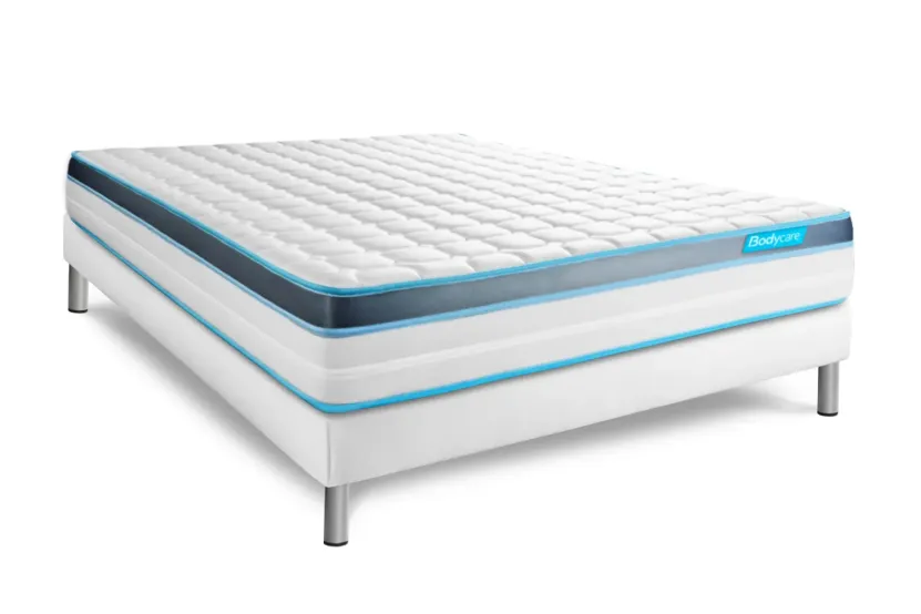 Ensemble Matelas Sommier 200x200 cm - Sommier Blanc (en kit) - BodyFit