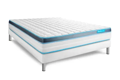 Ensemble Matelas Sommier 140x200 cm - Sommier Blanc (déjà monté) - Perform