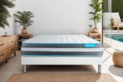 Ensemble Matelas Sommier 180x200 cm - Sommier Blanc (en kit) - Bodyform