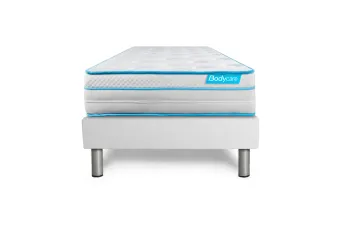 Ensemble Matelas Sommier 90x200 cm - Sommier Blanc (en kit) - BodyMax