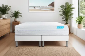 Ensemble Matelas Sommier 200x200 cm - 2 Sommiers Blanc - Biocare