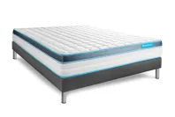 Pack lit complet 160x200 cm - Matelas + Sommier Gris + 2 oreillers + Couette - Perform Pack lit complet 160x200 cm - Matelas + Sommier Gris + 2 oreillers + Couette - Perform