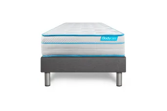 Ensemble Matelas Sommier 90x200 cm - Sommier Gris (en kit) - BodyMax