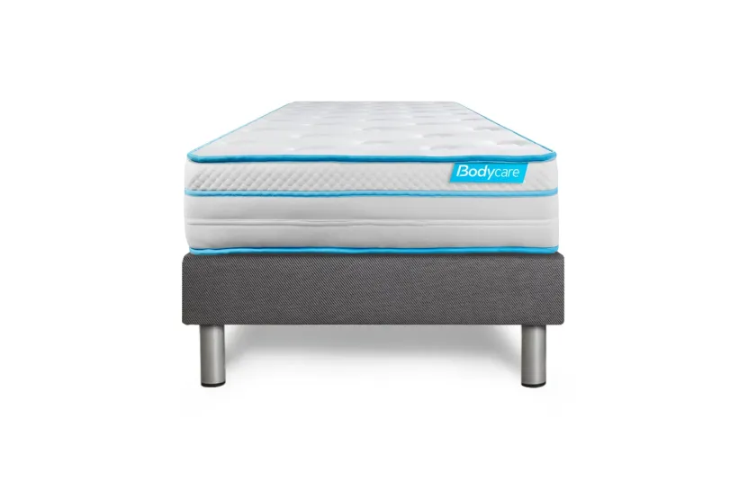 Ensemble Matelas Sommier 90x190 cm - Sommier Gris (en kit) - BodyMax