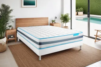 Ensemble Matelas Sommier 200x200 cm - Sommier Blanc (en kit) - BodyFlex